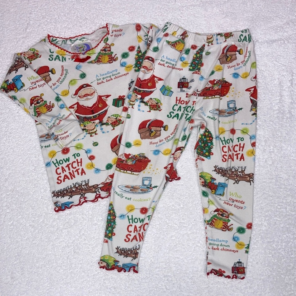Books to bed How to Catch Santa Christmas pajamas 2t